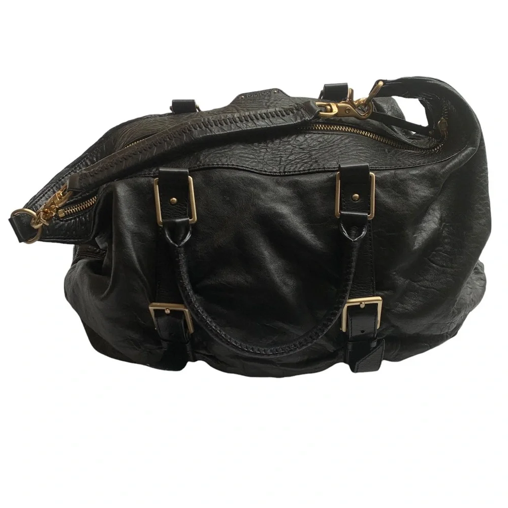 Botkier Black Leather Sasha Duffel Handbag